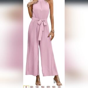 NWOT - CCTOO Women's Jumpsuit Halter Neck Pleated Sleeveless High Waist